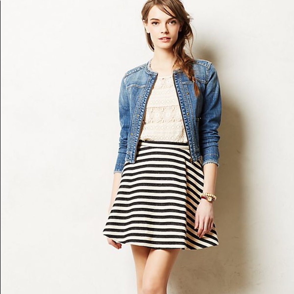 Anthropologie Stripeswing Skirt by Maeve